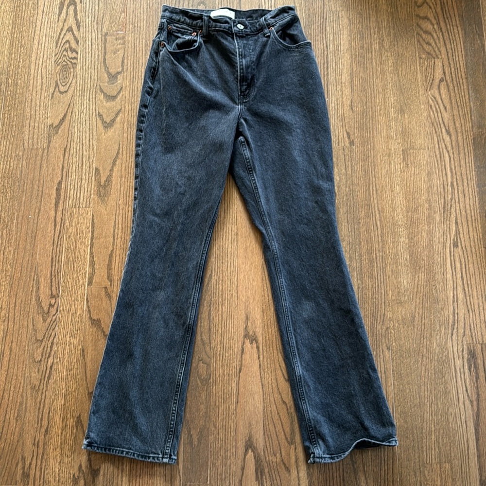 Abercrombie & Fitch 70s Vintage Flare Ultra High Rise Curve Love Black Jeans